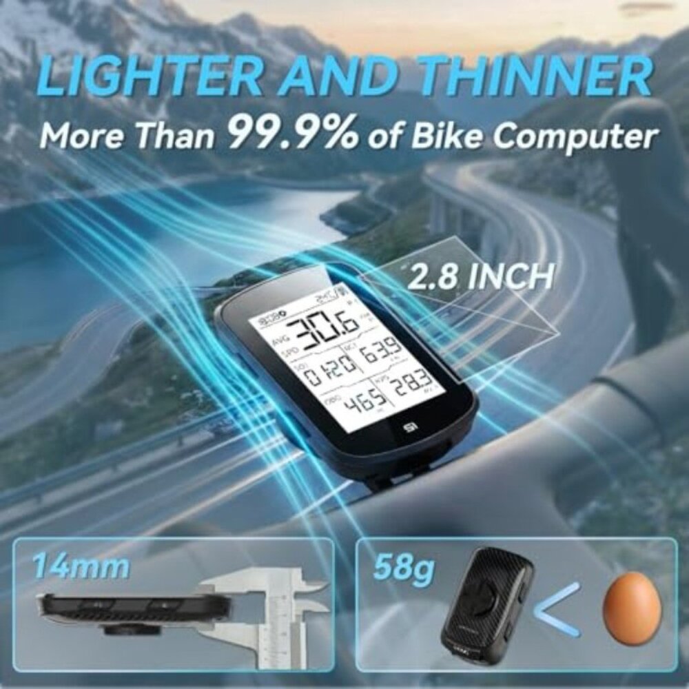 S1 Entry Level GPS Bike Computer Wireless, Laminated 2.8" Screen, Ultra Thin and - Picture 2 of 7